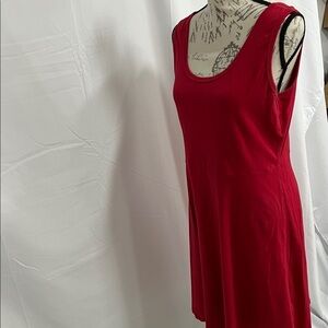 Vobcty cotton spandex crisscross tank dress midi red